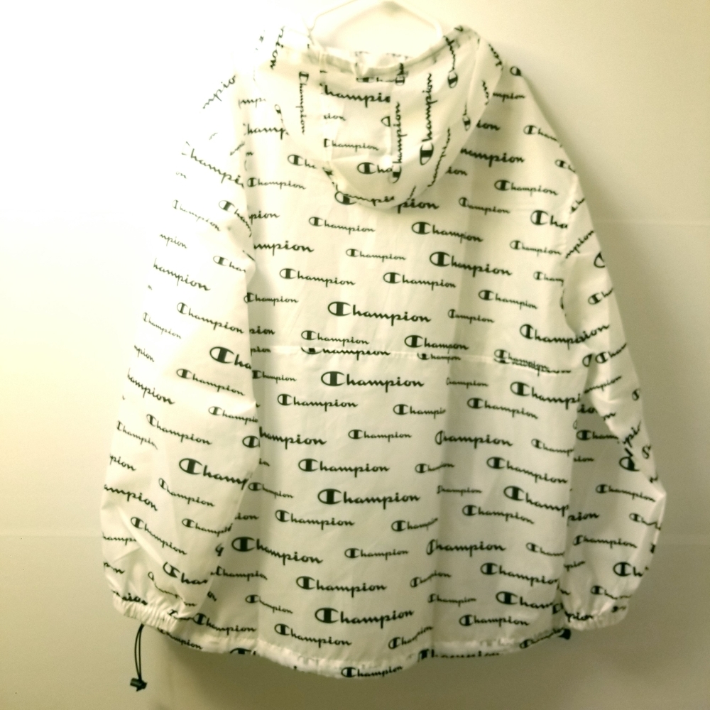 Men's Champion All Over Logo Anorak Windbreaker Jacket Hoodie - Picture 14 of 15
